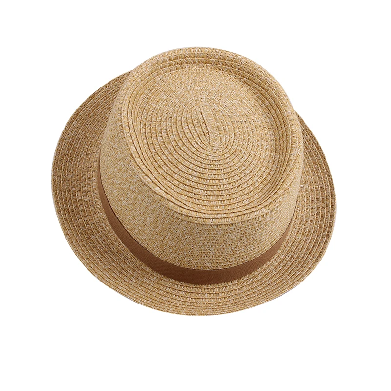 Мужская Соломенная Шляпа Fedora Sun Beach с плоским ворсом