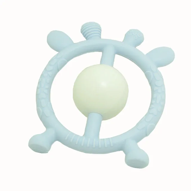 Silicone Teethers Giraffe Baby Teething Rattles Ring BPA Free Food Grade Silicone Chew Baby Teething Teeth Gift Toys