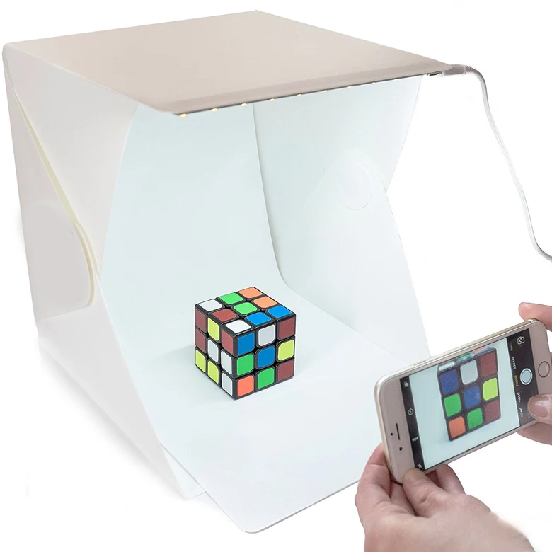 2017 hot selling portable 40*40*40cm mini photo studio softbox light kit