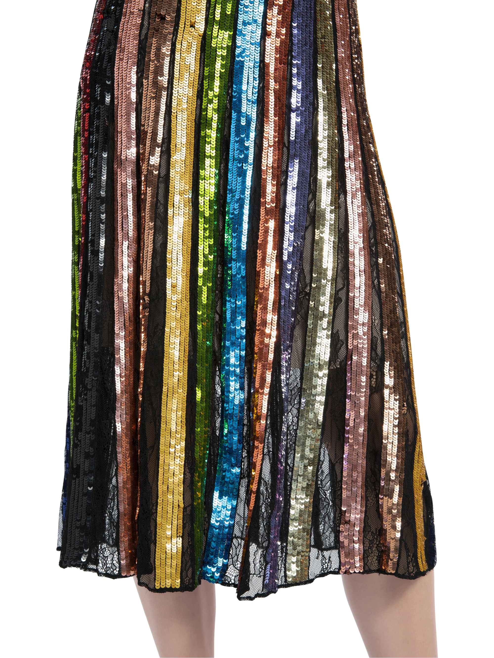 European And American Fashion Ladies High Waisted Long Sequin Stripes Skirt For Party
