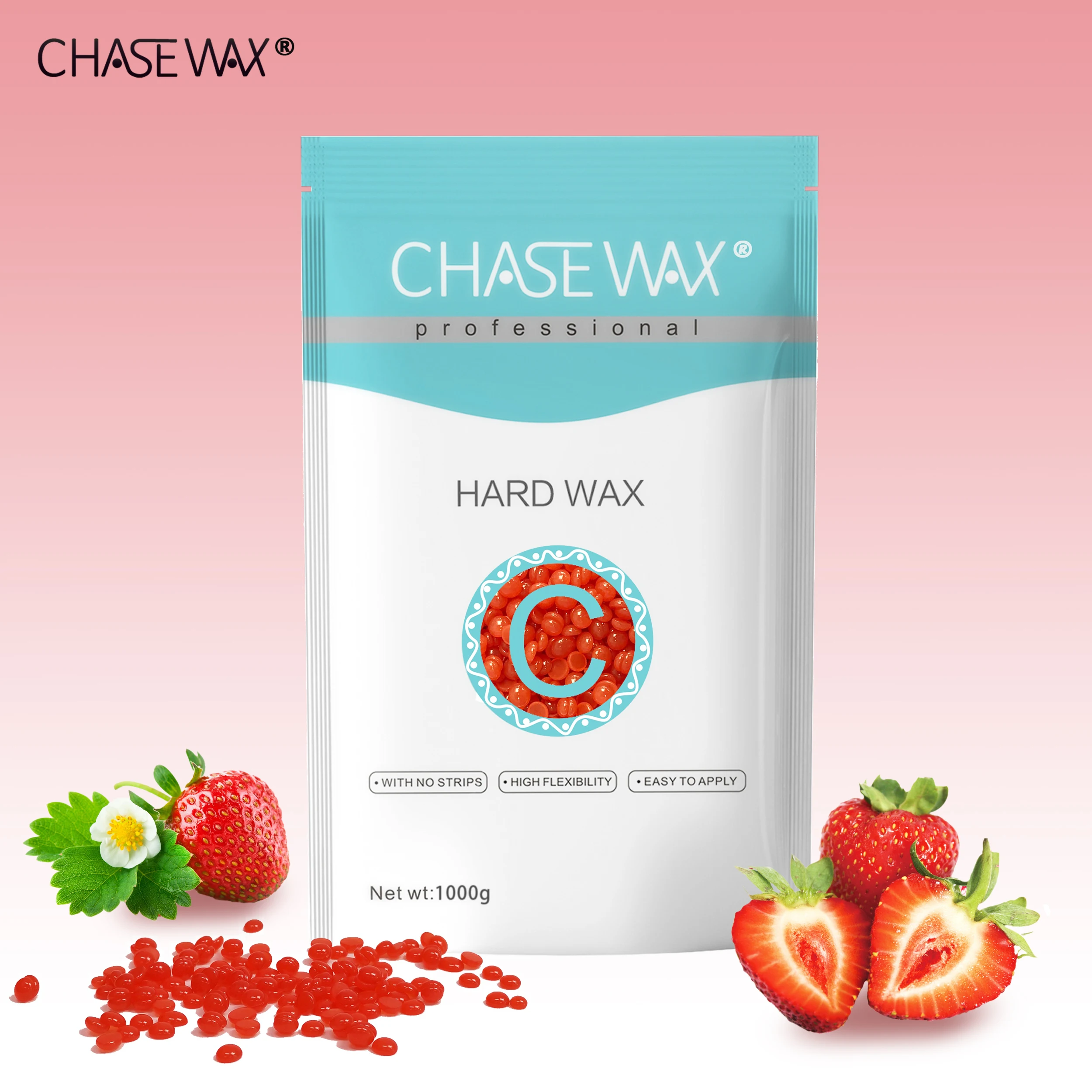 Long Lasting 1000g Strawberry Hard Wax Depilatory Wax Beads Hair Removal Wax For Salon