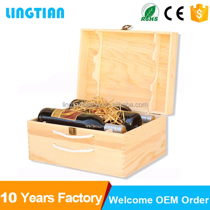 LINGTIAN Factory Wholesale Single Bottle MDF Wooden Wine Boxes With Sliding Lid