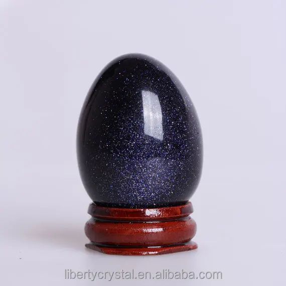 Blue Goldstone Egg Home Decor ,Wicca Stones Crystal Decor