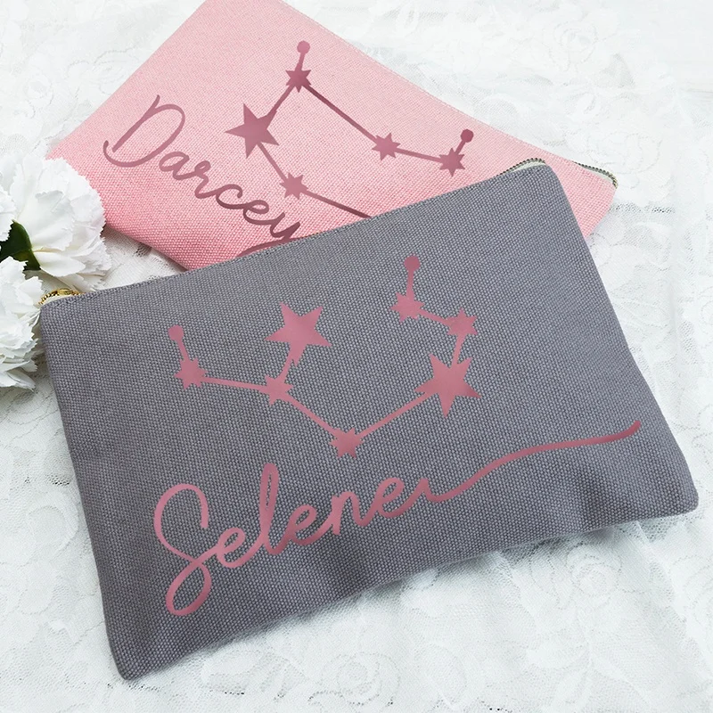 Новое поступление, тканевый пенал на молнии из высококачественного хлопка, роскошная косметичка с принтом логотипа на заказ