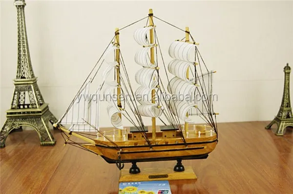 Custom hot selling wholesale sailboat model small decorative craft wooden sailboat model
