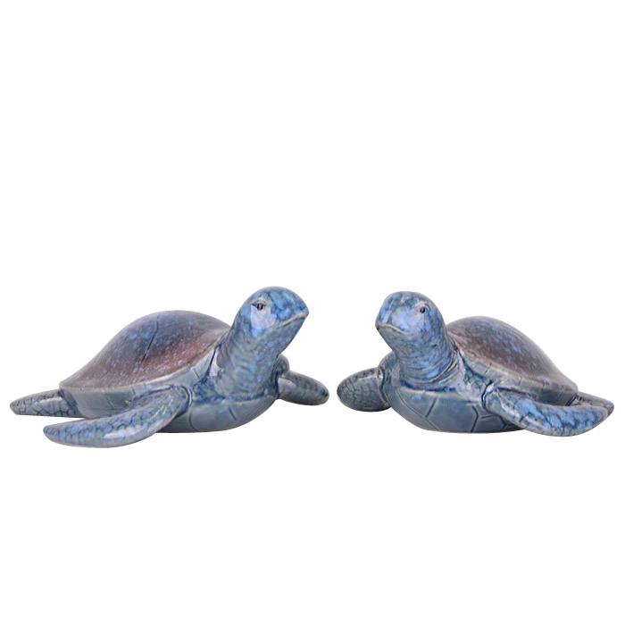 Small cute coastal statue ceramic turtle ornament for decoration