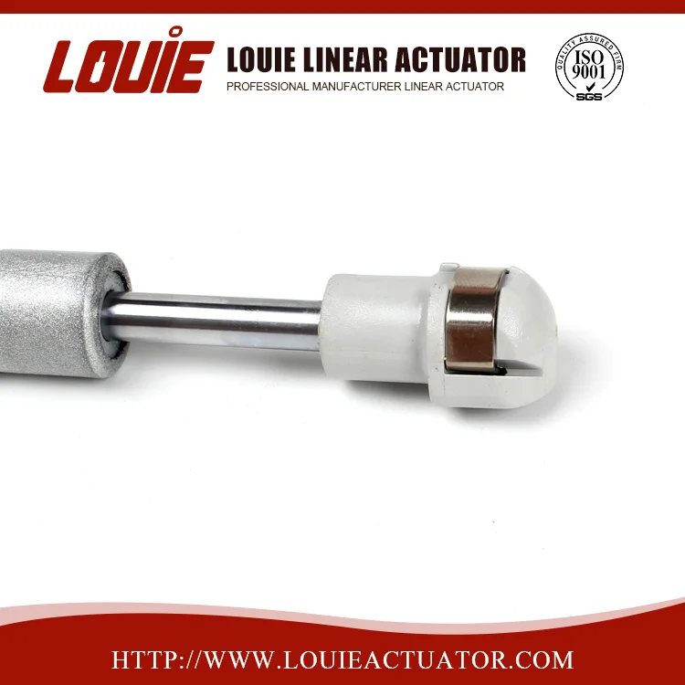 Damper gas spring with metal eyelet for container door