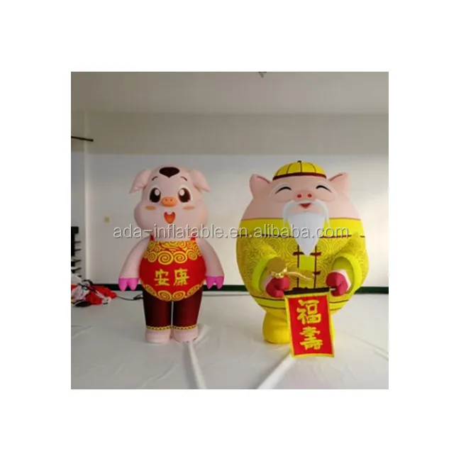 2019 hot sale customized design inflatable pig cartoon mascot costume for event ST1232