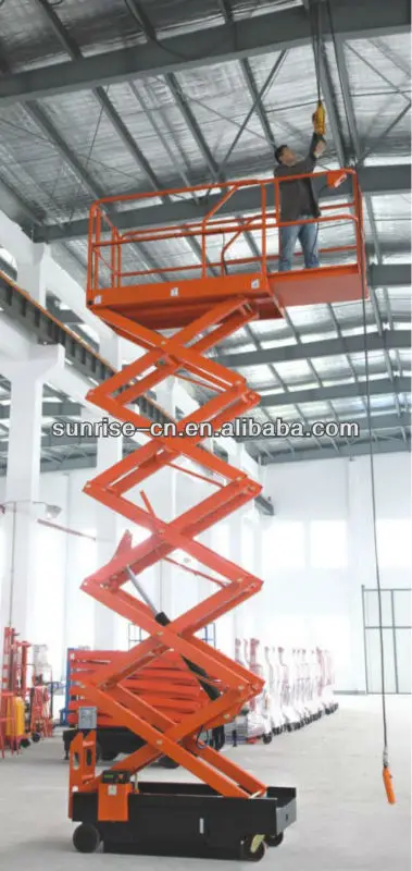 Полный Электрический самоходный ножничные подъемники