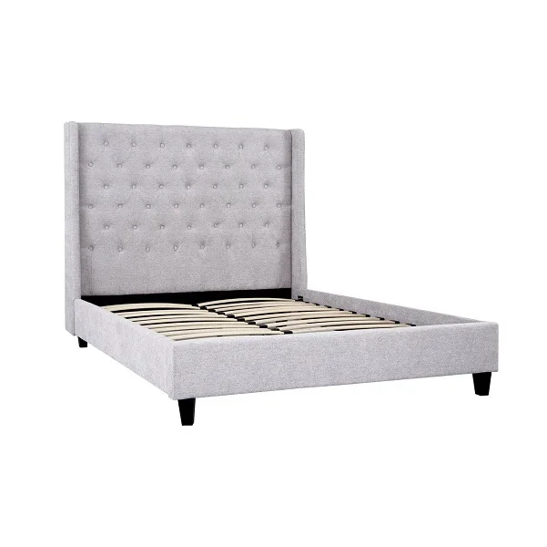
high headboard low foot end double and king size upholstered fabric bed 