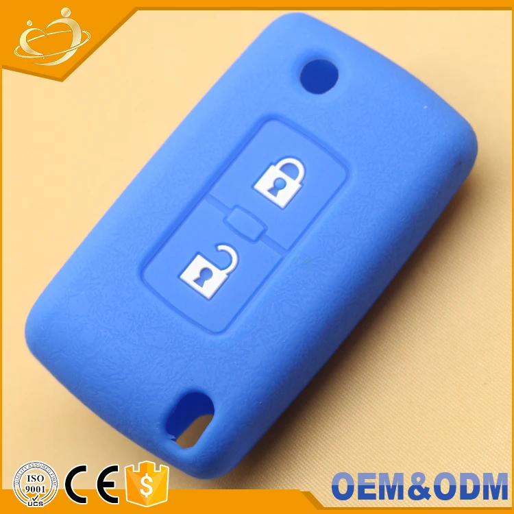 floding key 2 button 11 colors Silicone car key cover for mitsubishi pajero