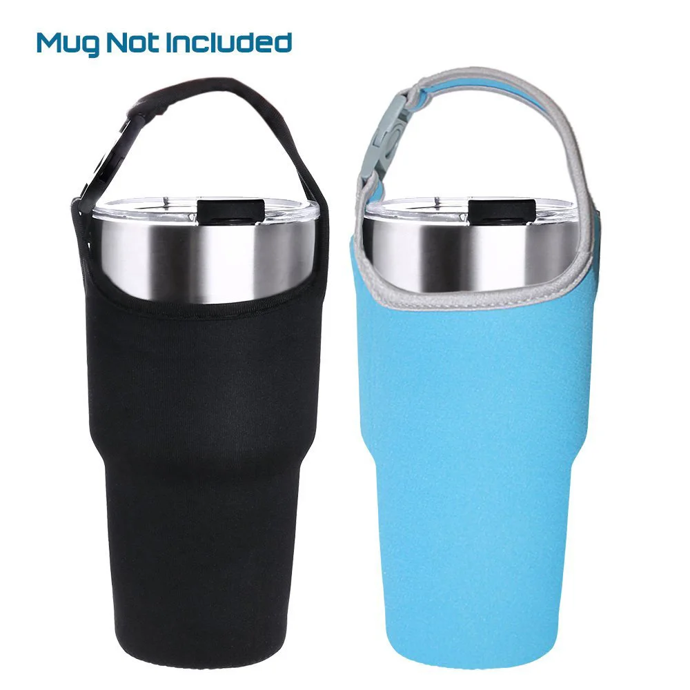 Neoprene Tumbler Carrier Holder Pouch Portable Neoprene Tumbler Coffee Cup Sleeve with Carrying Handle
