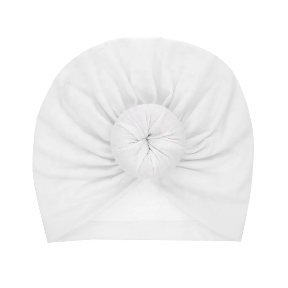 Cute New Design Newborn Baby Hat Cotton Beanie Cap Baby Turban Headband Hat Bun Hairband