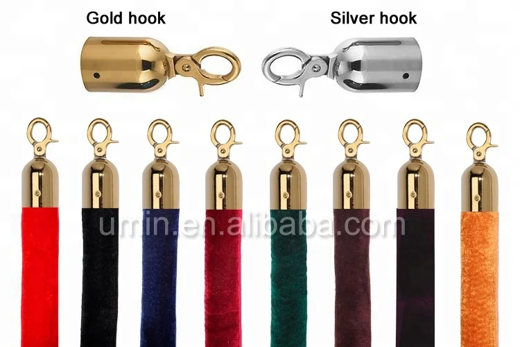 1.5m Red Velvet Rope For Crowd Control Queue Pole