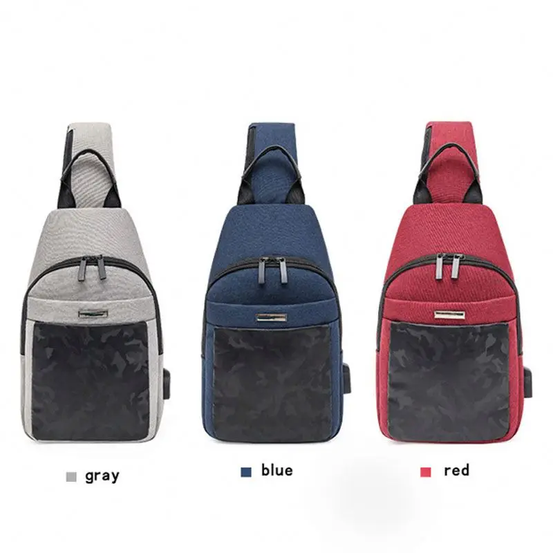 Multilayer Camouflage Waterproof Wear Resistance Leisure Single Sling Bag Chest Bag Crossbody With USB Charge