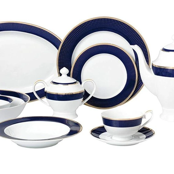 Factory Supply 57 Pieces porcelain dinnerware sets /ceramic dinner set service  for 6