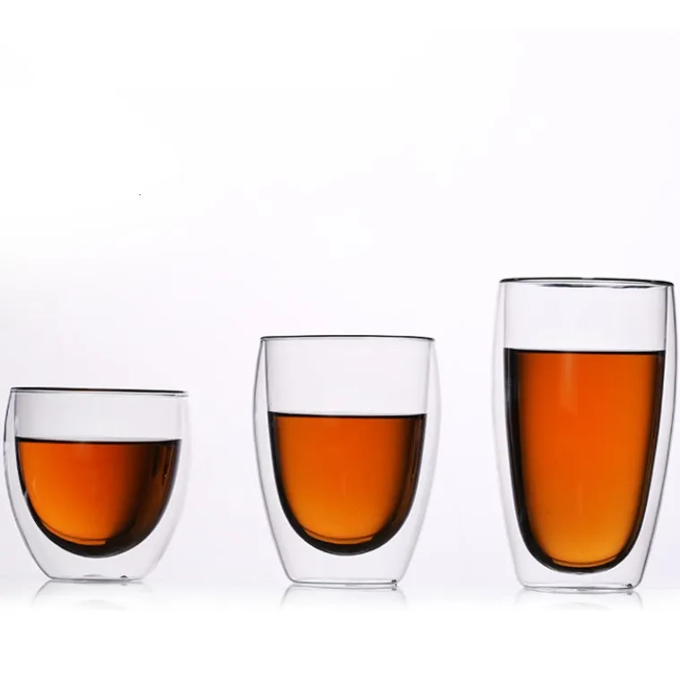 Чашка для эспрессо, прозрачная кофейная кружка, термос, стакан для молока, роскошные кофейные чашки, стеклянные чашки с двойными стенками для чая, стеклянная посуда для напитков