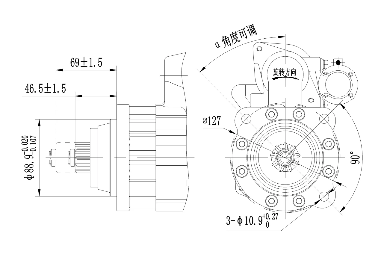 9T 24V 8KW Starter Motor For WD615 Series Engine 7234.070.072.6