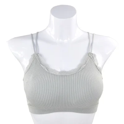 Оптовая продажа, женский спортивный бесшовный кружевной бюстгальтер с чашками пуш-ап