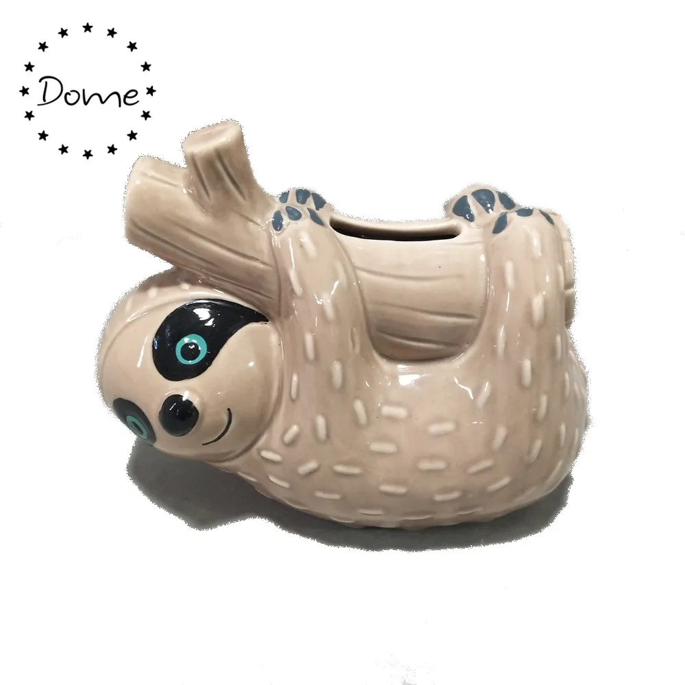 2019 New Design Animal Shape Ceramic Sloth Piggy Bank  Coin Box