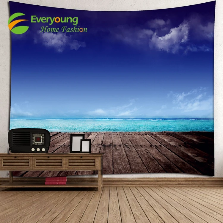 100% Polyester Fabric Digital Printing Wall Hanging Tapestry with Custom Designs