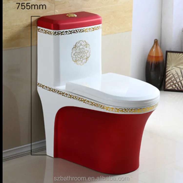 sanitary bathroom ware one piece gold plated toilet