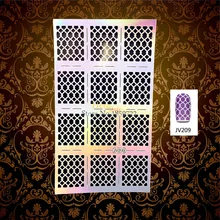 1 Sheet Laser Hollow Out Fish Scale Nail Art Stickers Manicure Decal HJV209 Nail Foils Aribrush