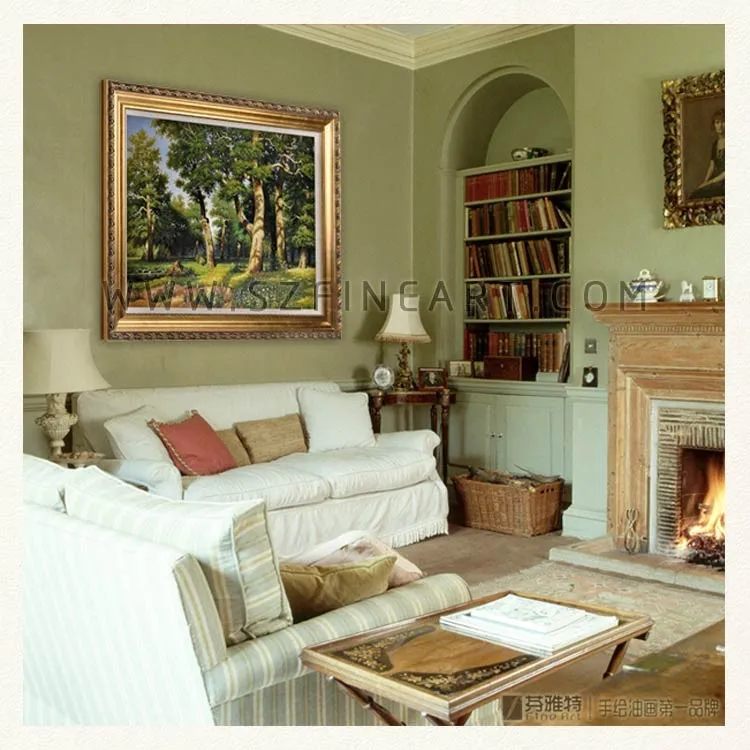 Oak Wood, 100% Handmade Landscape Oil Painting Canvas Reproduction of Ivan Ivanovich Shishkin