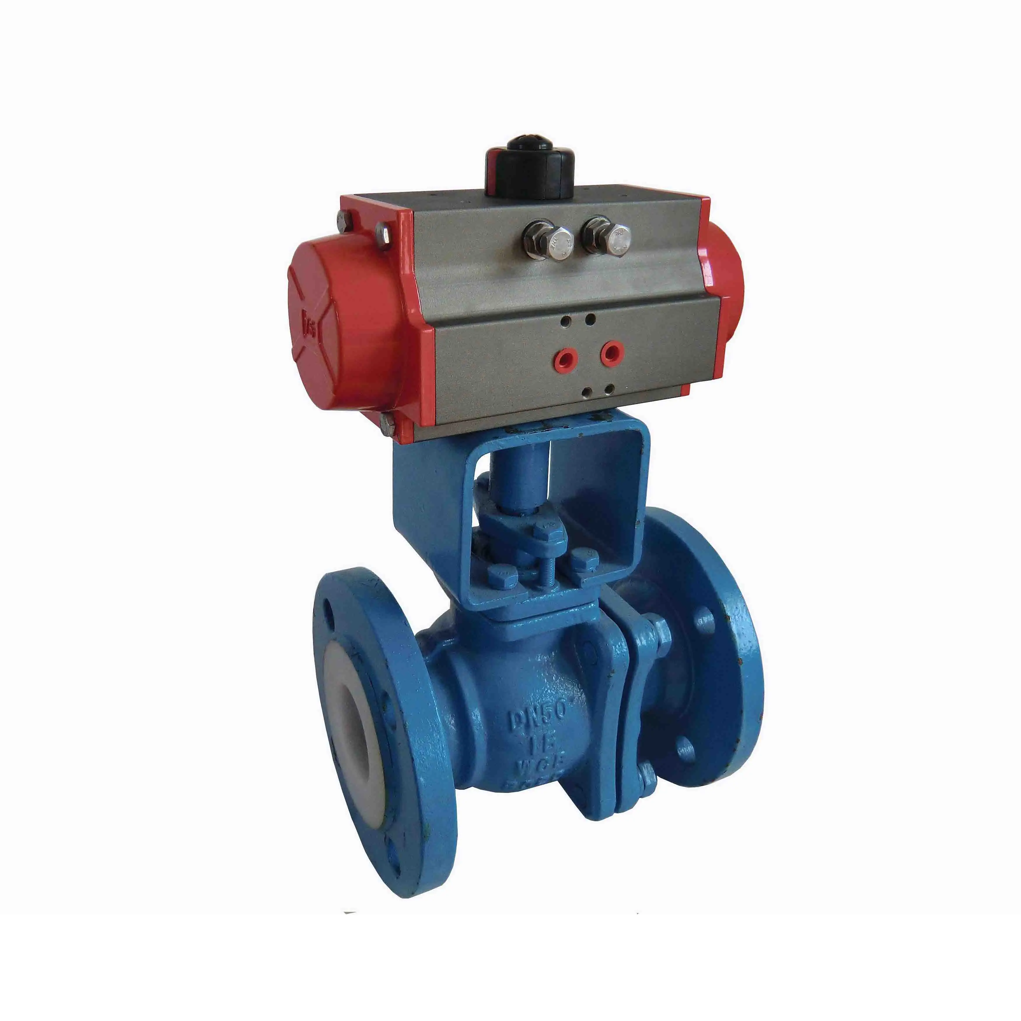 Manual Operation carbon steel WCB ANSI150  4 inch Corrosion resistant  F46 PTFE PFA FEP Fluorine lined flange  ball valve