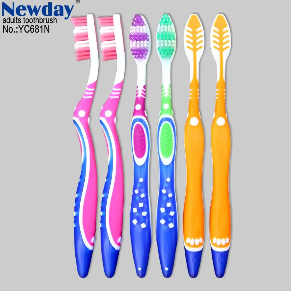 
high quality medium Nylon bristle and classic design adult toothbrush from yangchen factory 