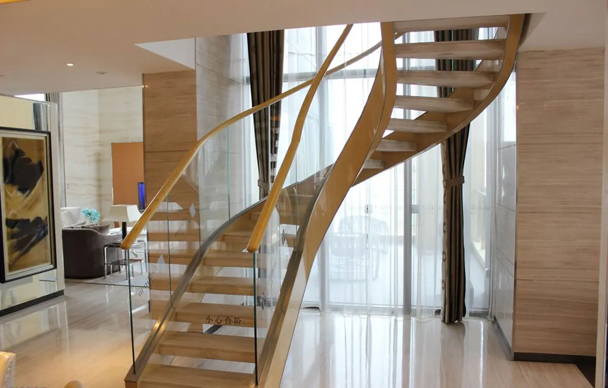 
Customized Steel Curved Structure Staircase For Living Room 