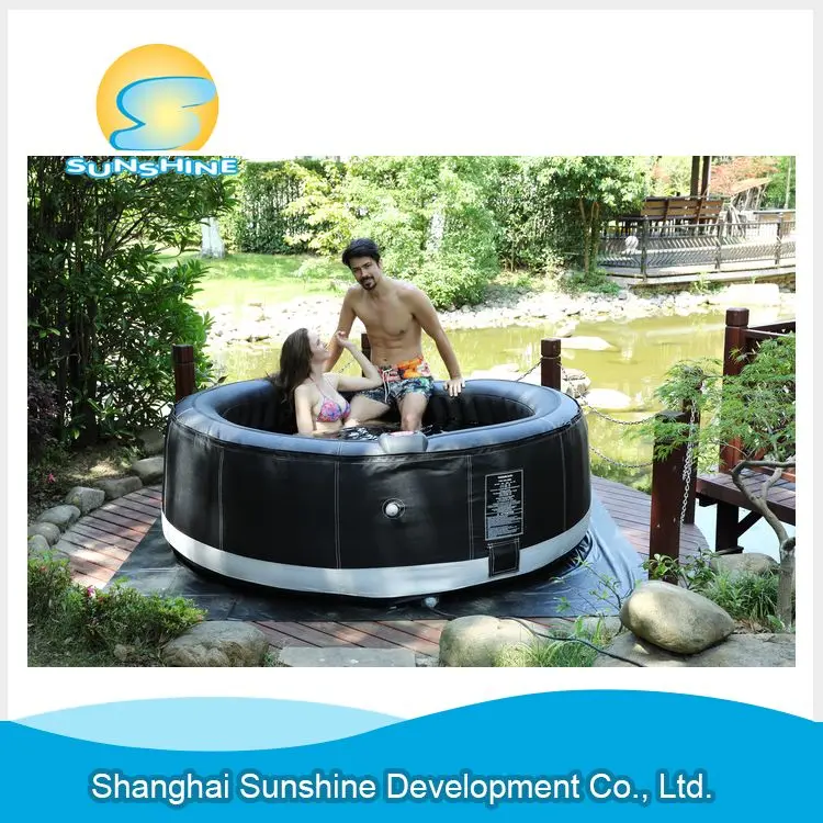 China wholesale low price hot tub spa 6 Person Square Automatic inflatable bathtub   inflatable bubble whirlpool spa tub outdoor