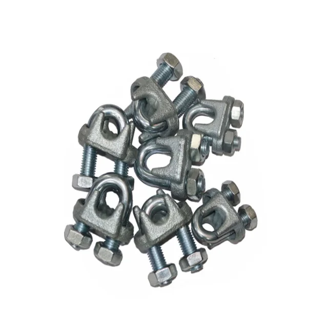 C45 carbon steel material galvanized steel wire rope clips  standard M12 cable clamps