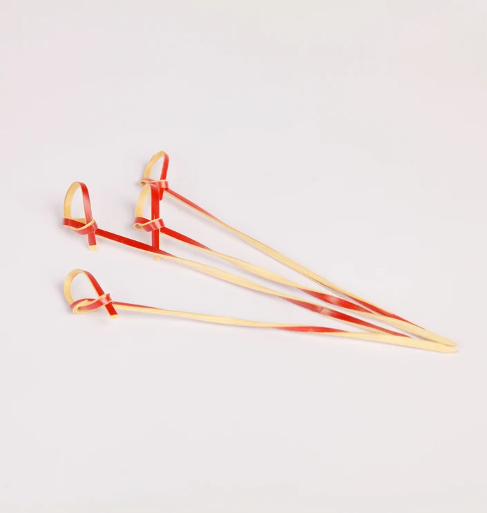 Wholesale bulk 2022 Chinese Various sizes flower knotted bamboo skewer and bamboo sticks