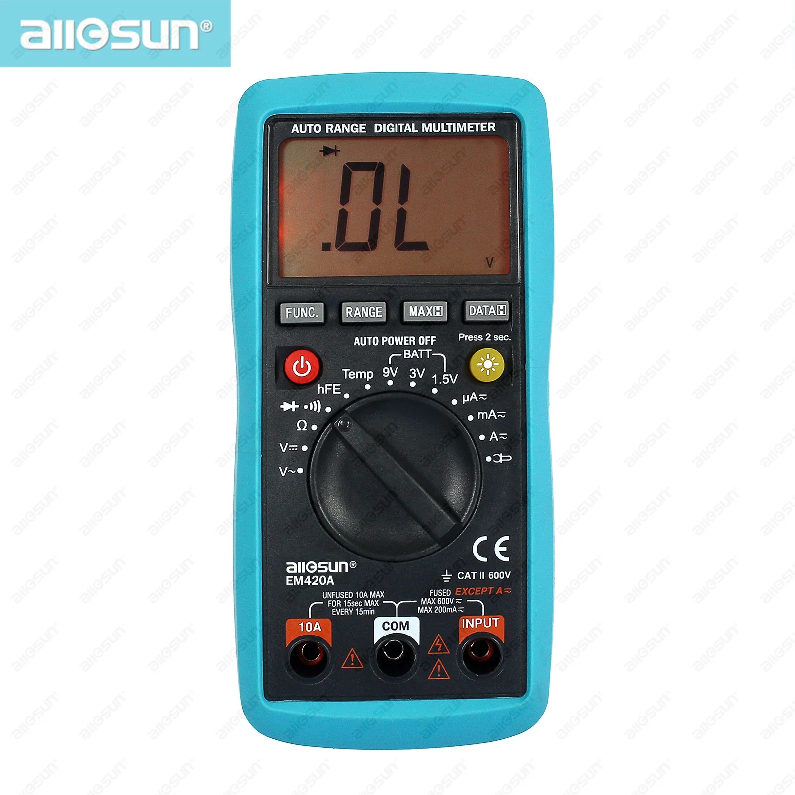 All-sun EM420A Autorange Digital Multimeter LCD Auto Range Digital Multimeter Buzz AC DC Volt Amp OHM Temp Tester US Ship
