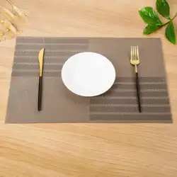 Good quality pvc woven vinyl material modern design table mat