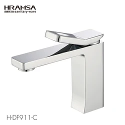 HRAMSA manufacturer home bathroom mixer, square brass black wash basin tap
