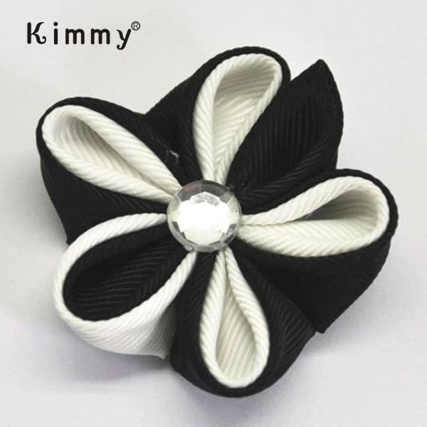 Customized Japanese Ribbon Kanzashi Flower Hair Bow Clip - Buy Ribbon Flower Hair Bow Mini Hair Clip