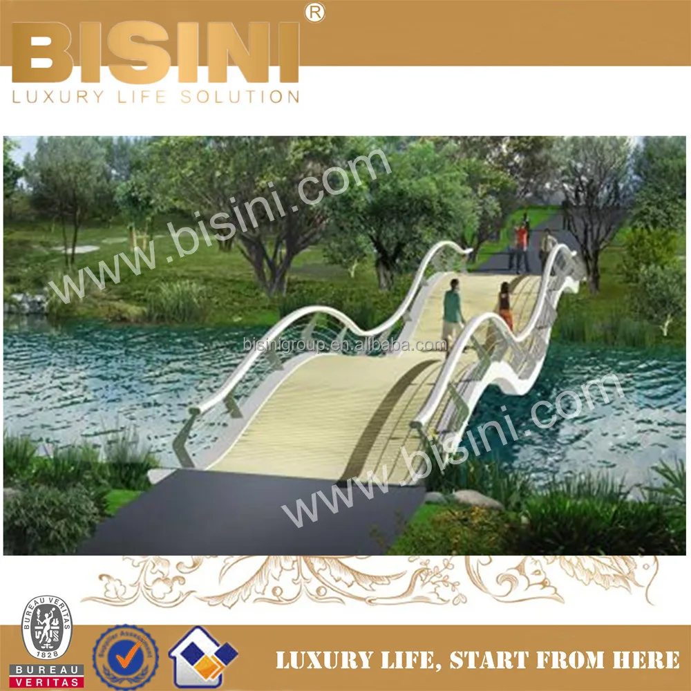 Арочный мост типа волны, стереоскопический Ландшафтный мост, сборная стальная структура, садовый мост (BF08-Y10010)