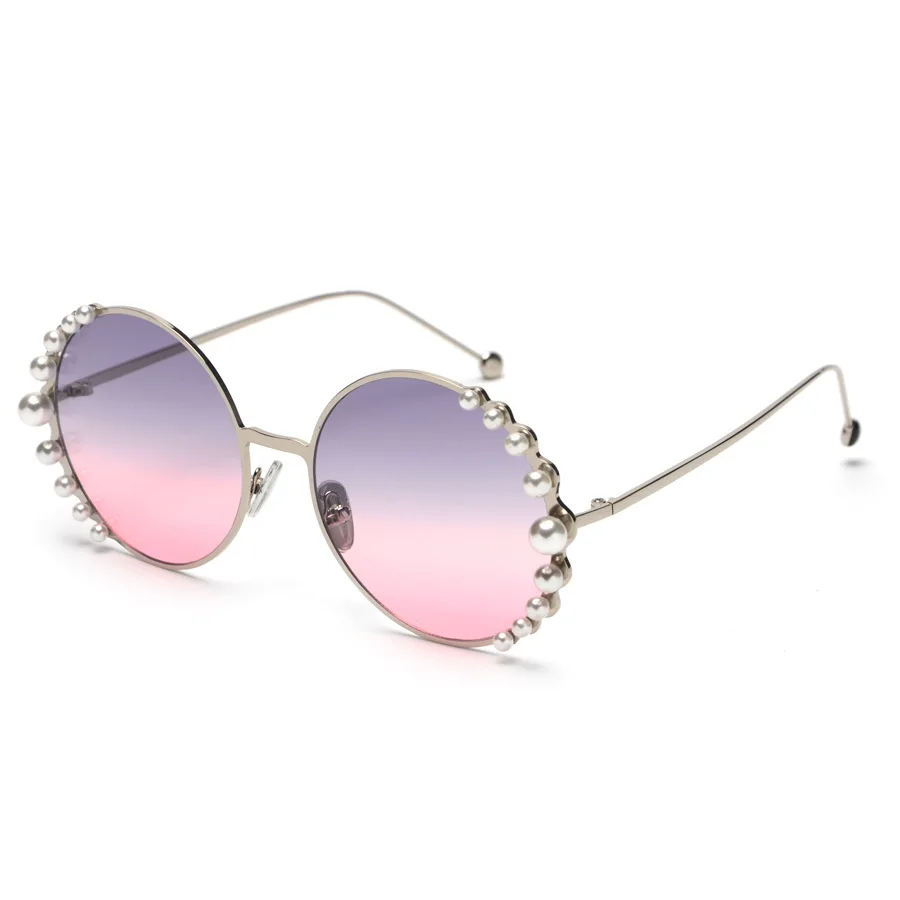 2019 mimiyou Pearl Round Sunglasses Women Metal High-Grade Sun Glasses Men Vintage Fashion Female Eyeglasses Lady Shades oculos