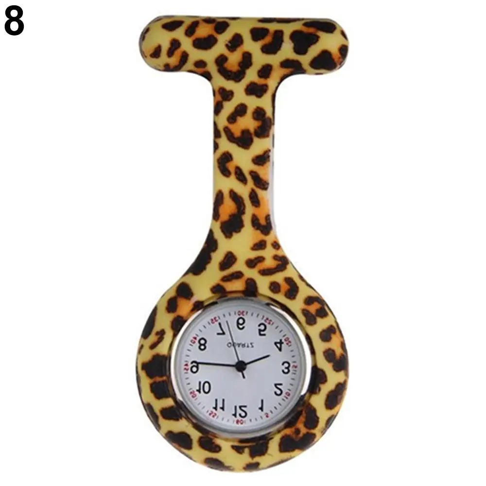 Arabic Numerals Round Dial Silicone Nurses Brooch Tunic Pocket nurse watch