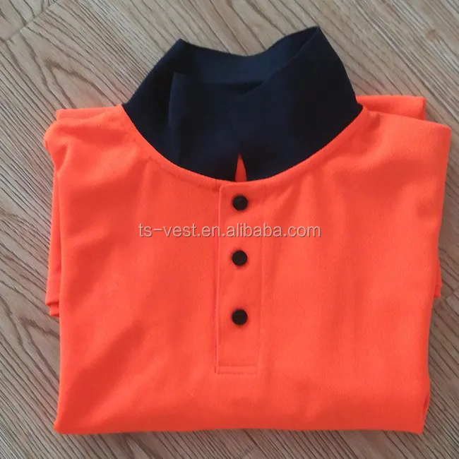 High visibility reflective fluorescent polyester safety t shirt
