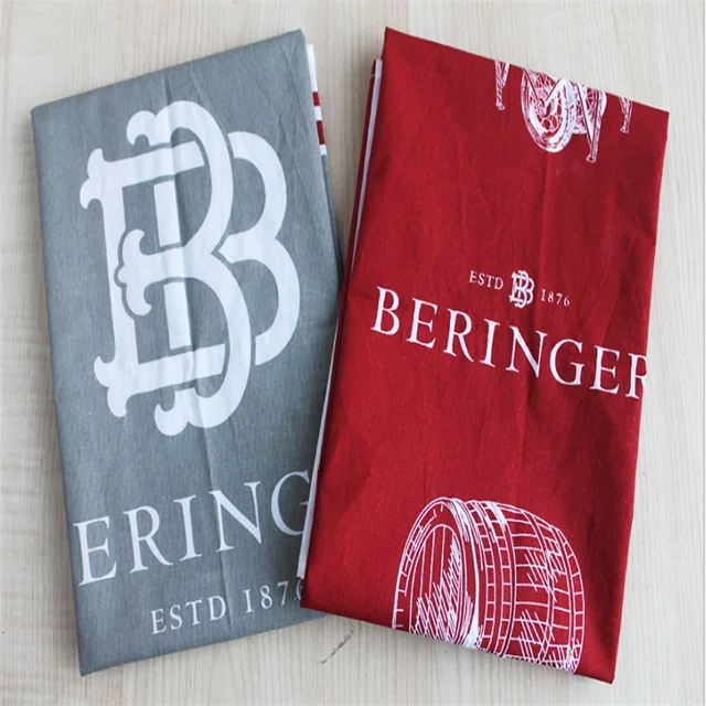 Custom 100% polyester cotton white flour sack kitchen towel sublimation tea towel blank