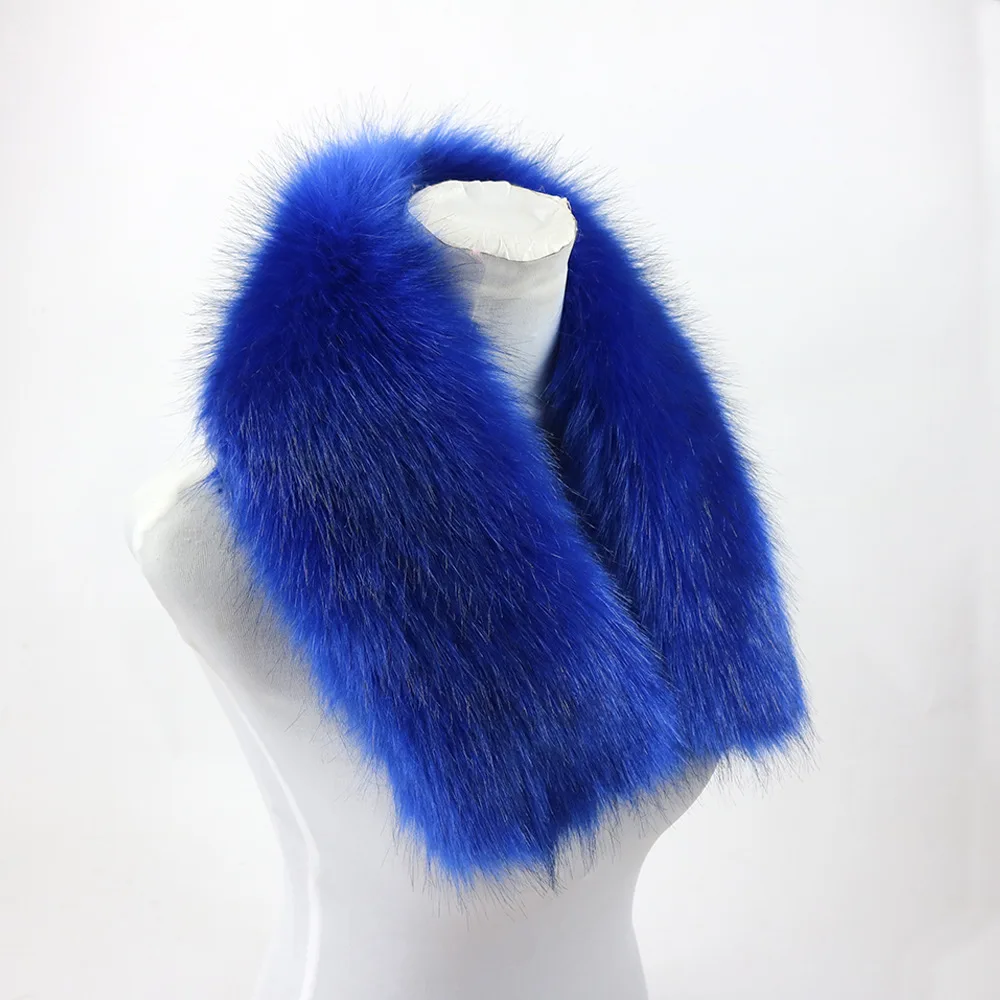 2022 Lady Fashionable Fur Collar Warm Winter Fur Long Scarf Faux Fur Scarf