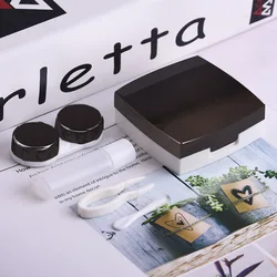 Чехол для контактных линз под заказ, чехол для контактных линз золотого цвета, роскошная прозрачная коробка для контактных линз с зеркалом