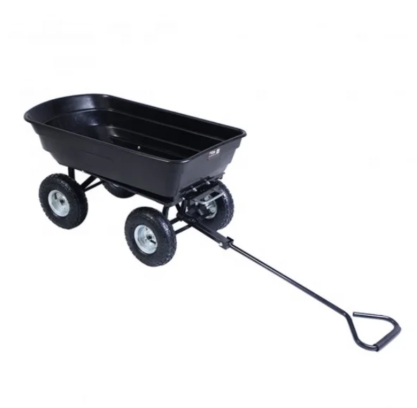 used garden metal Dump green Cart Heavy Duty 4 Wheel Garden Wagon