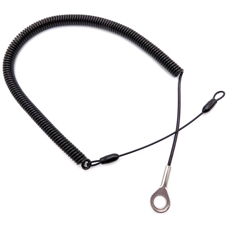 
Flexible Stretchy Keychain Strap Key Hold Coil Cord Spring Lanyard with Terminal 
