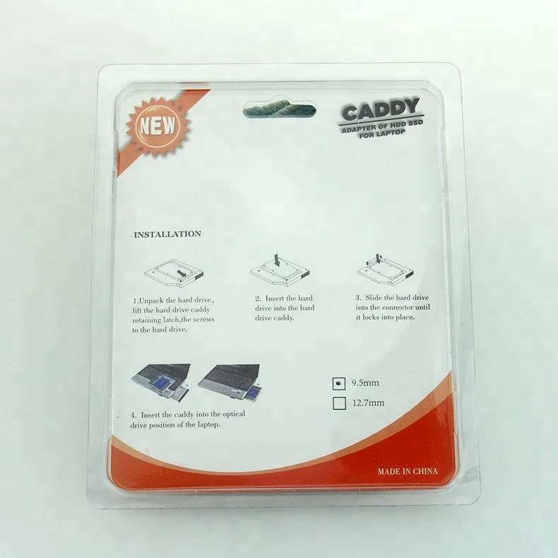 Aluminum Optibay 2nd HDD Tray Caddy 12.7mm SATA 3.0 SSD CD DVD Case Enclosure caddy