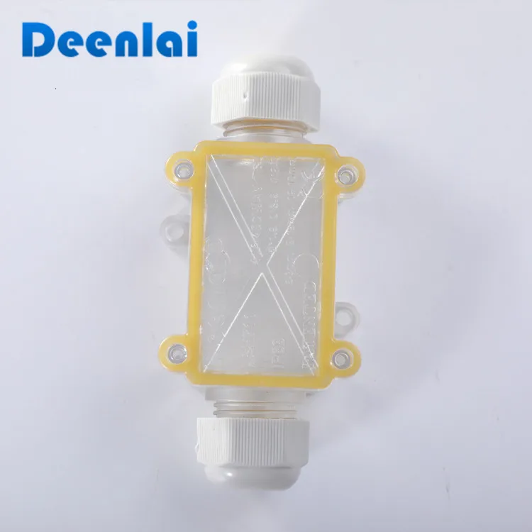 2 way IP68 outdoor electronic plastic transparent terminal waterproof cable junction box with cover