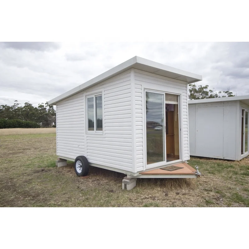 Portable mobile trailer container house with PVC external wall plate